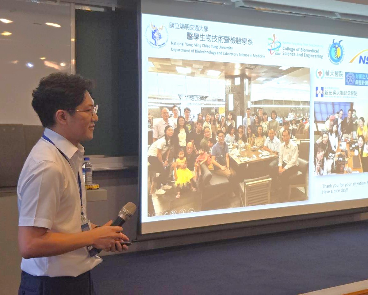 醫技系黃尉倫副教授為大家介紹腸癌幹細胞調控機制，導向精準診斷與治療的新契機